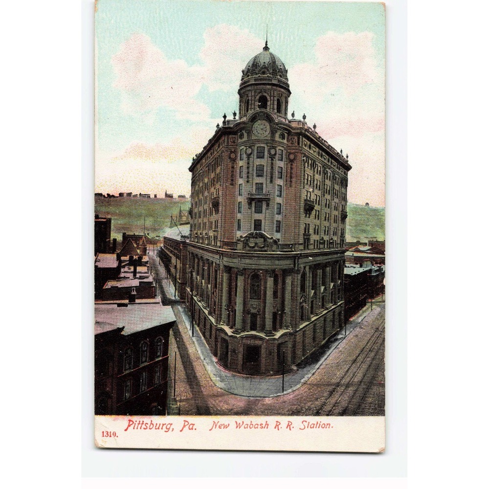Vintage Pittsburg PA New Wabash RR Station Postcard 1906 PCK Undivided Back